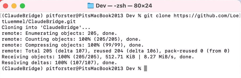 Cloning the repository — half a megabyte, no submodules, nothing to compile