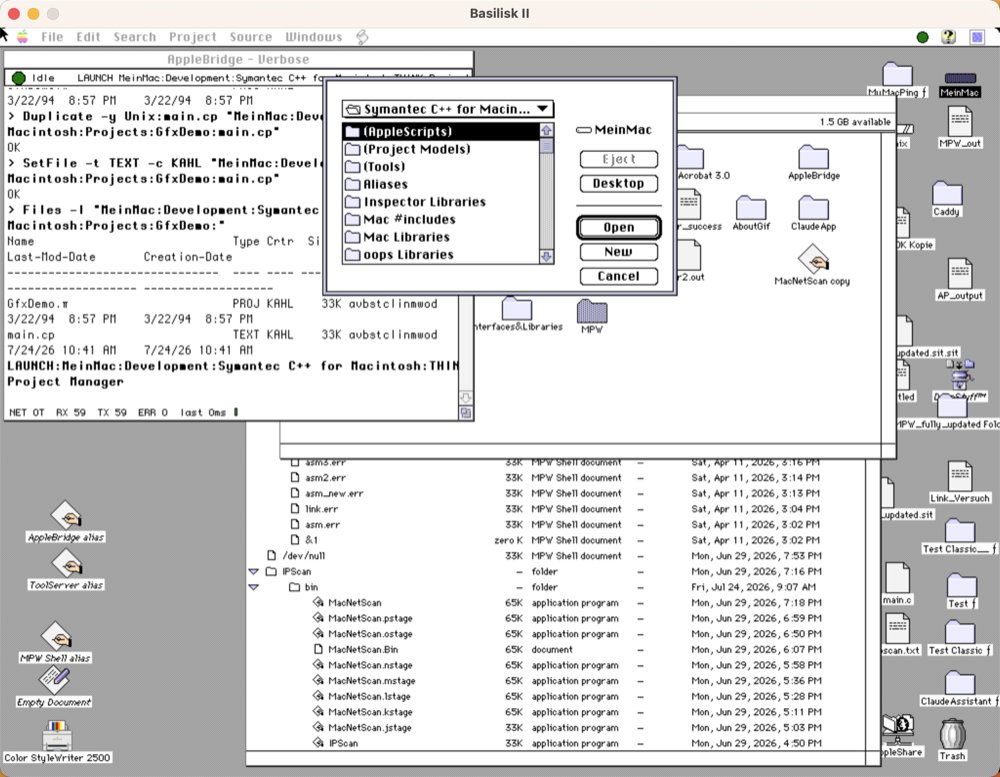 THINK Project Manager launched, showing its open-project dialog in the Symantec C++ folder