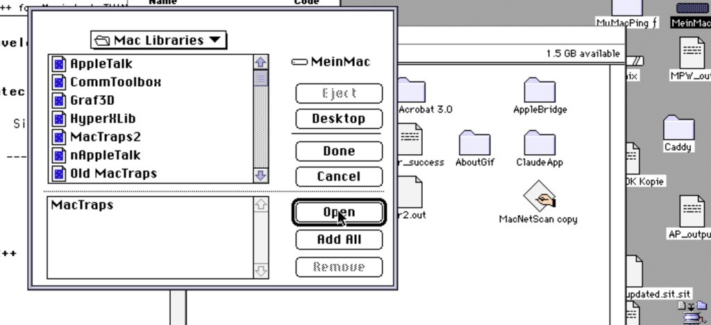 MacTraps staged in the lower list, with Done now enabled