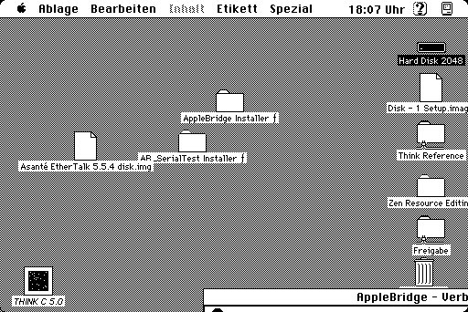 The SE/30’s real desktop, revealed and driven remotely over MacTCP